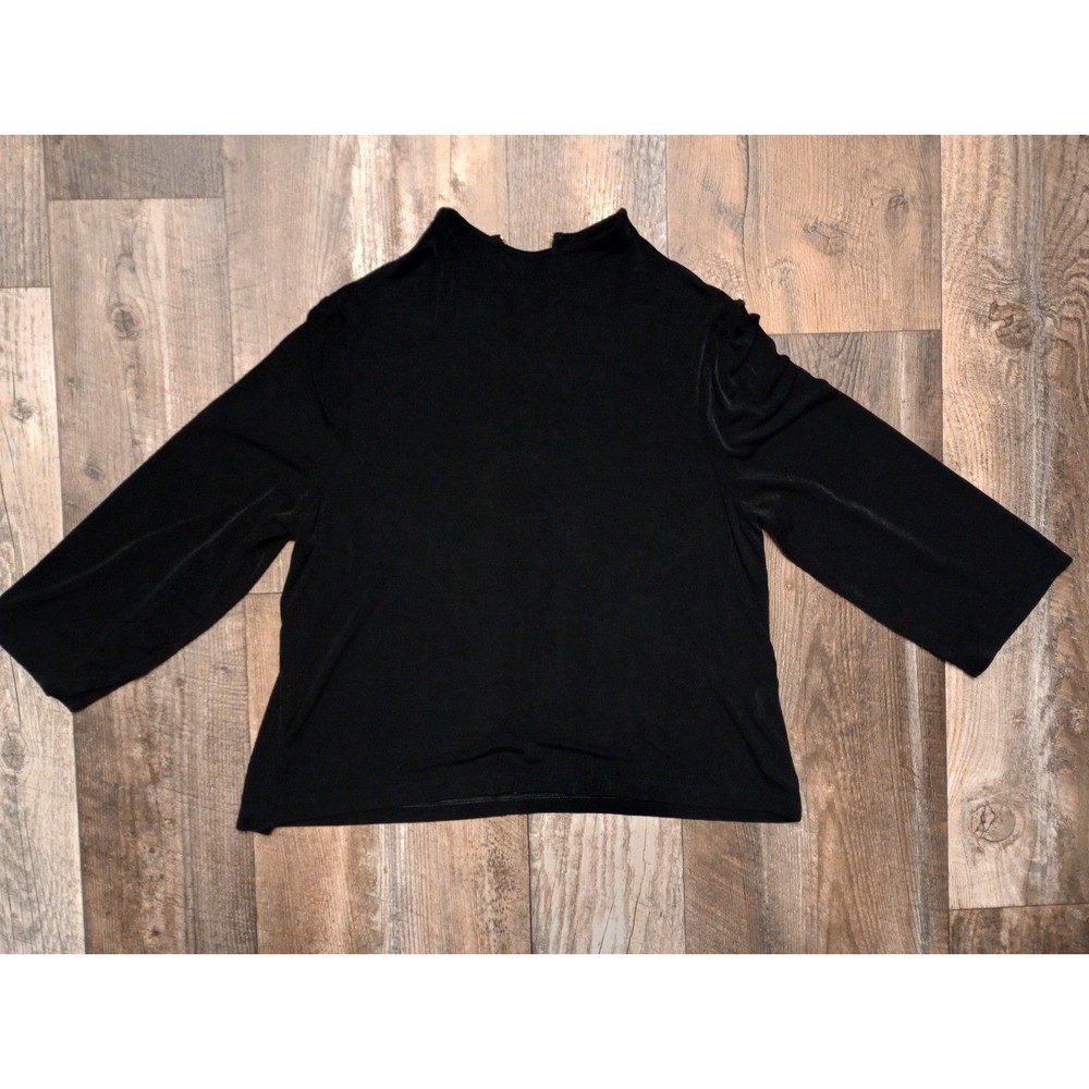 Travelers by Chico's Women's Black Zip Back Blouse, Size 2 (Large) - Picture 4 of 7